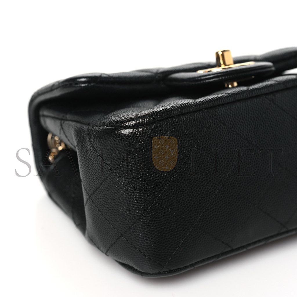 CHANEL MASTER CLASSIC FLAP MINI SQUARE FAT BLACK (17*13.5*8cm)